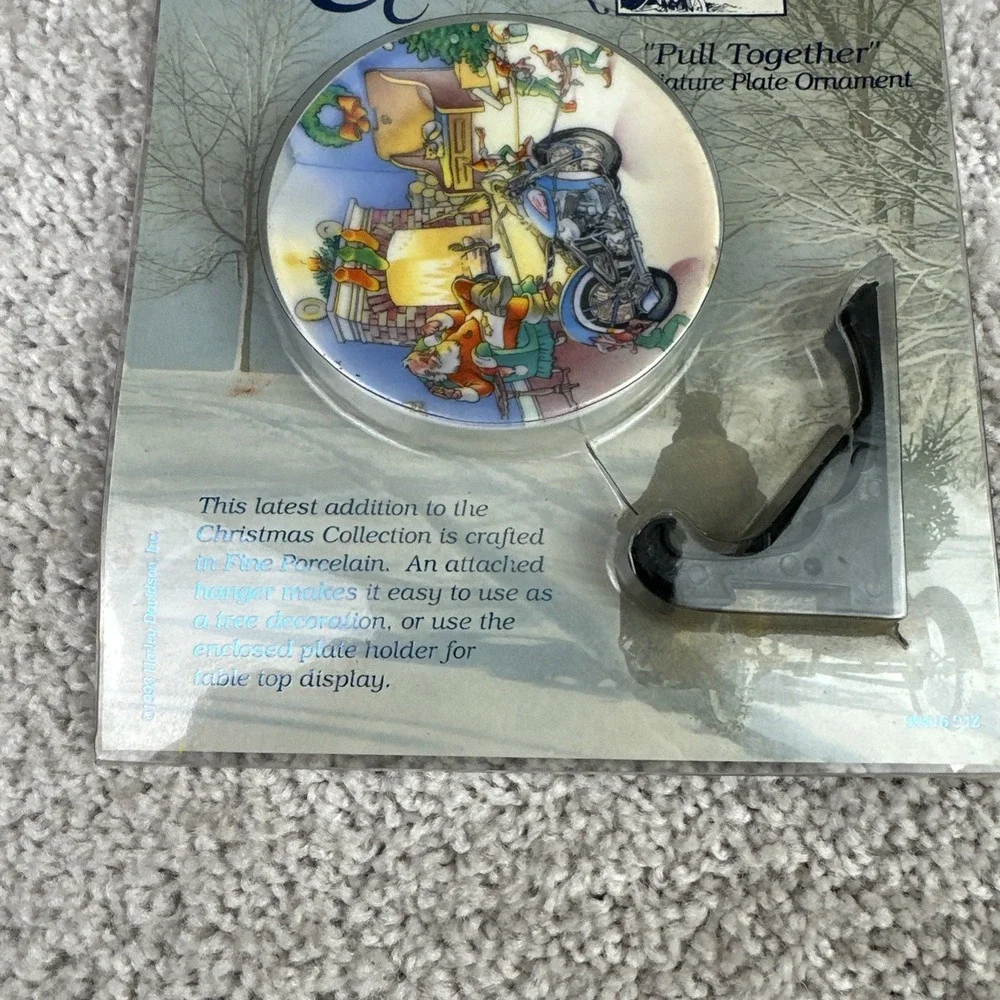 Harley Davidson Miniature Christmas Plate 